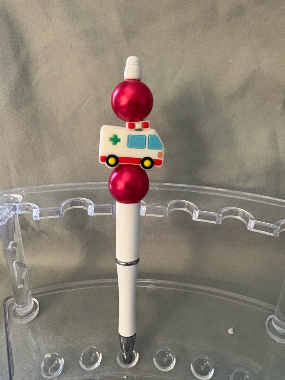 Ambulance Pen with Red Accents